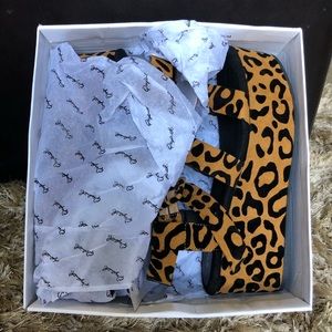 Qupid Leopard print sued platform sandal